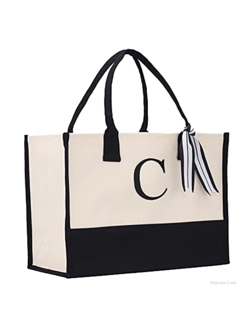Personalized Monogram 100% Cotton Canvas Tote Bag Hand Washable
